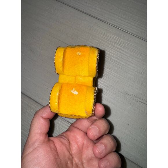 VTG Felt Covered Styrofoam Christmas Ornament Covered Wagon Yellow - Picture 5 of 8